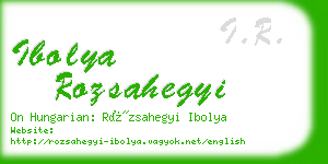 ibolya rozsahegyi business card